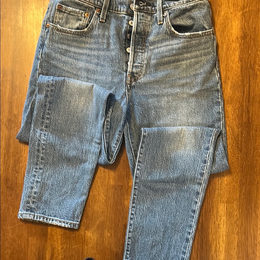 Levi's Blue Straight Jeans with Natural Fading